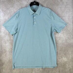 Southern Tide Brrr Polo Shirt XL Blue Stripe Quick Wick Golf Coastal Preppy NWOT